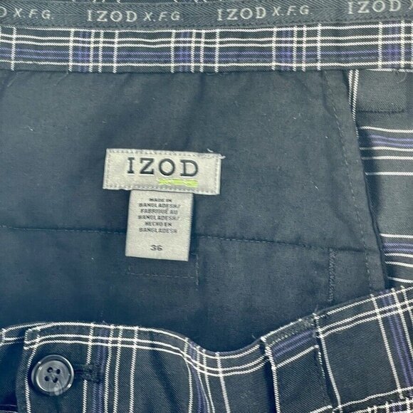 Izod Mens Size 36 Blue Plaid Golf Shorts 100% Polyester - Picture 4 of 8